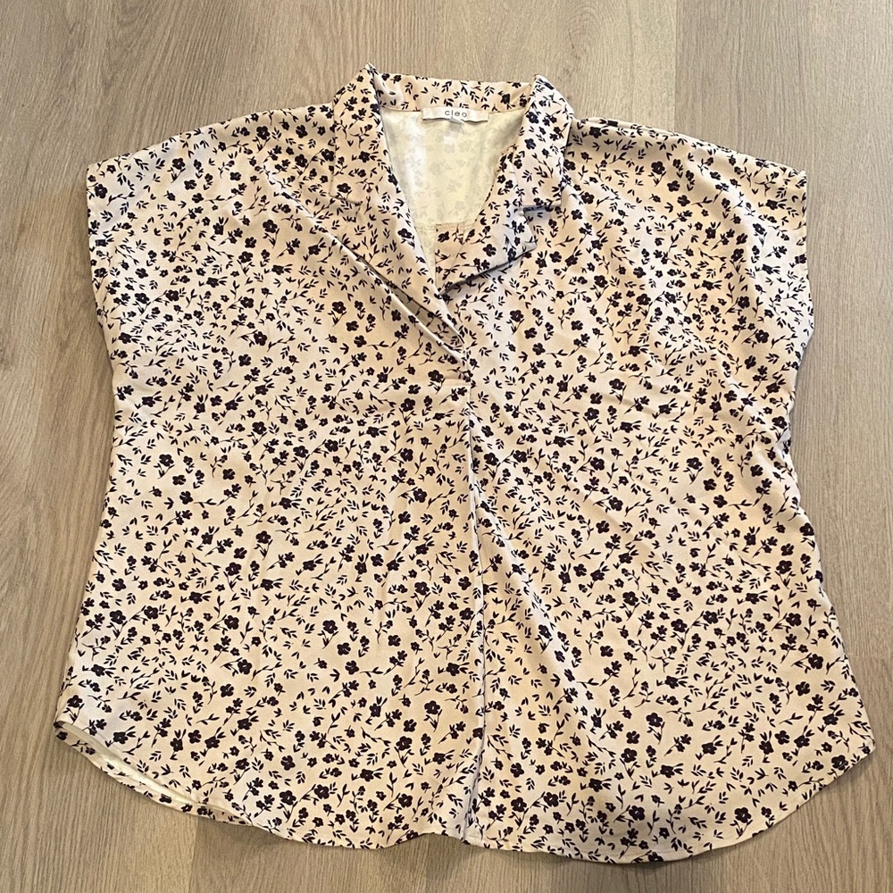 Cleo Beige and Black Floral Blouse